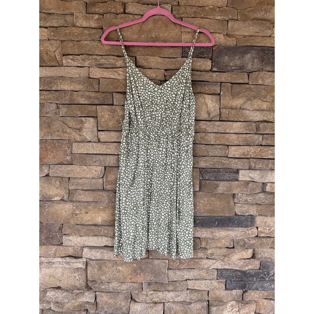 SHEIN  green floral Pattern dress Women's Size‎ L Sleeveless Sundress